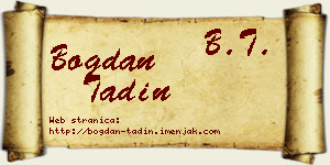 Bogdan Tadin vizit kartica